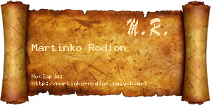 Martinko Rodion névjegykártya